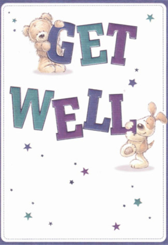 This illustrated get well card, crafted with Barkingside warmth, is a joyful celebration of gentle support. Cheerful stars swirl around a friendly bear and puppy, their playful forms radiating hope like the sun rising over Fairlop Waters. The typography, big and self-assured in shades of purple and aqua, anchors the design with cheerful reassurance-a familiar presence, much like the caring touch found at Barkingside Florist. The bear's soft, inviting fluff and the puppy's velvety ears almost seem touchable, offering tactile comfort that mirrors the lush feel of a hand-arranged bouquet delivered to a nearby home. Every visual element-from the textured animal fur to the whimsical scattering of pastel stars-conveys an atmosphere of lightness that floats on the spacious, creamy background. It's easy to imagine pairing this card with a bespoke get well arrangement, the combined gesture carrying positivity down Woodford Avenue and beyond. There's a heartfelt sincerity in the artist's layered brushwork, echoing the meaningful care devoted to each local bouquet. Whether offering encouragement after a hospital stay or brightening an afternoon at home in Barkingside, this card delivers warmth, innocence, and the healing reassurance that comes from knowing you're cared for, right here in the heart of the community.